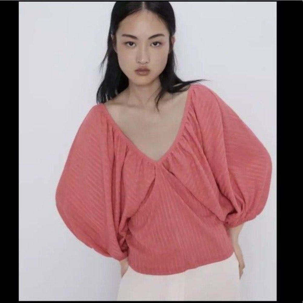 NWT Zara Pink Kimono Style Blouse